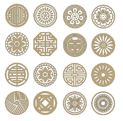 Ornamen bulat klasik 5