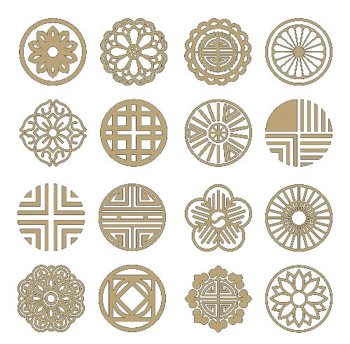 Ornamen bulat klasik 7