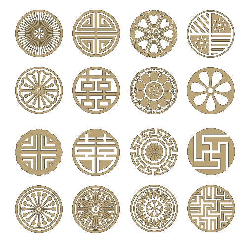 Ornamen bulat klasik 8